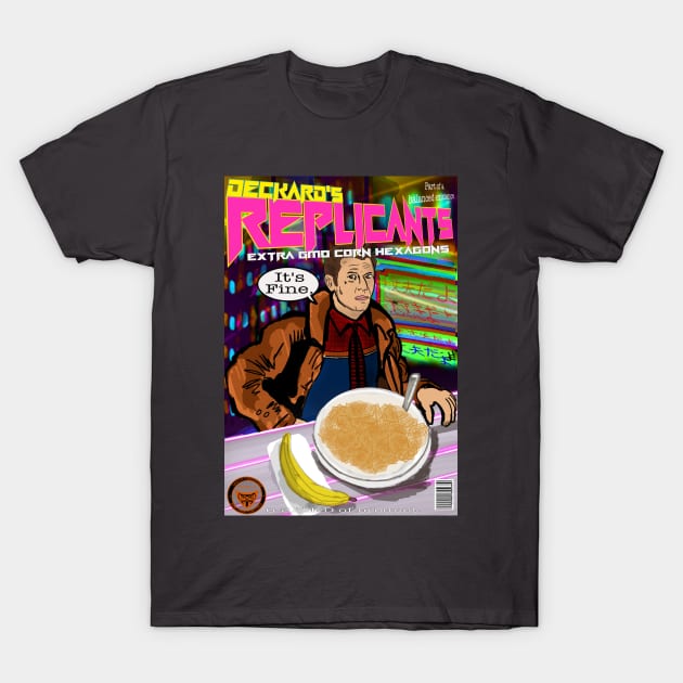 Deckard's Replicants Cereal T-Shirt by TL Bugg